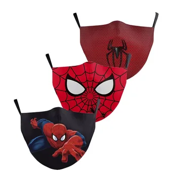 

Disney Captain America Spider-Man Face Shield Mask Marvel Breathable Adult Anti-fog PM2.5 Filter Washable Masks Christmas Gifts