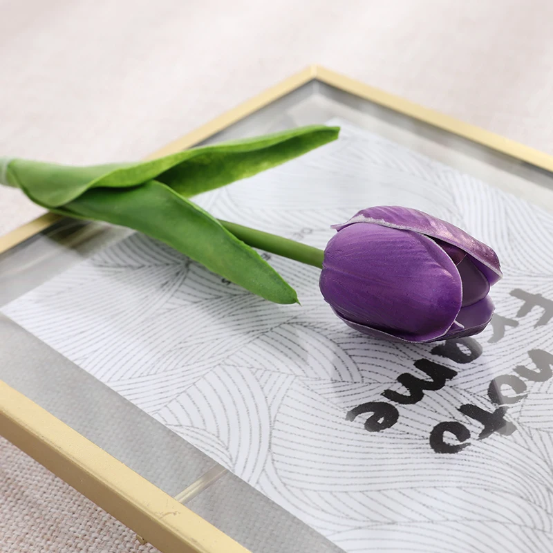 1PC Real Touch Tulips Artificial Flowers Latex Artificial Bouquet Fake Flower Mini Tulip For Home Wedding Decoration Flowers