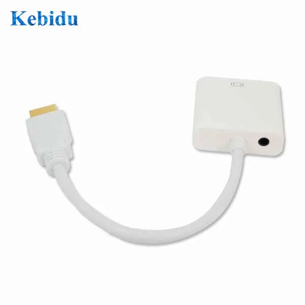 Кабель переходник kebidu с HDMI на VGA штекер разъем 3 5 мм адаптер для видео аудио