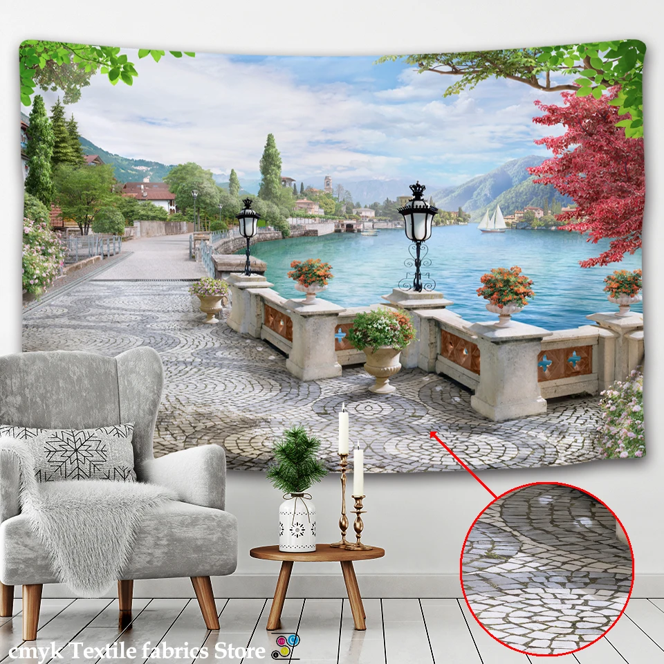 Beautiful Ancient Architecture Print Wall Hippie Tapestry Polyester Fabric Home Decor Wall Rug Carpets Hanging Big Couch Blanket tapestry decor