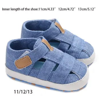 

Infant Baby Closed-Toe Beach Canvas Sandals Solid Color Soft Sole Non-Slip Toddler Prewalker Crib Summer Outdoor Walking Shoes