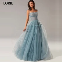 

LORIE A-line Long Tulle Evening Dresses 2021 Robe De Soirée De Mariage Illusion Spaghetti Strap Vestidos De Fiesta Party Dresses