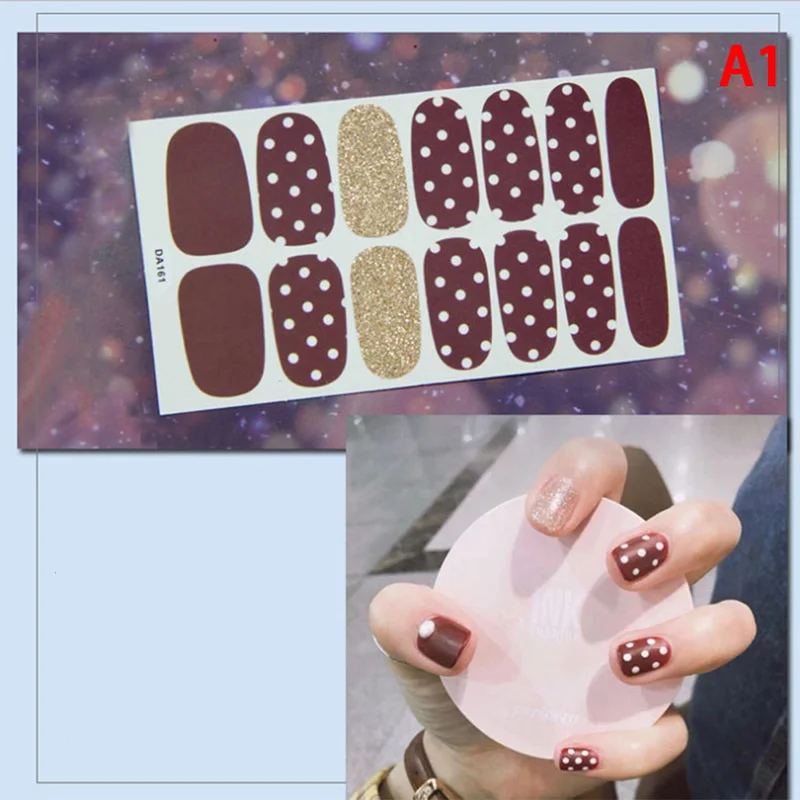

1 Sheet New Nail Art Sticker Set Gold Silver Glitter Flower Full Cover Water Decal Slider Wraps Decor Manicure Mixed Design