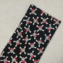 Винтажный брендовый Цветочный Череп с пиратским принтом, хлопковая ткань 50x105 см для шитья, постельных принадлежностей