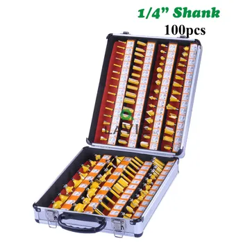

100pc/set 1/4 Inch 6.35MM Shank Milling Cutter Professtional Engraving Woodworking Tungsten Carbide ARDEN Router Bit DIY MC01026