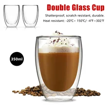 350 мл чайник для заварки из термоустойчивого с двойными стенками Стекло чашки термостойкие Чай напиток Кофе творческий бар и дома кружки, чашки