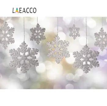 

Laeacco Silver Snowflake Party Decor Polka Dots Light Bokeh Baby Photography Background Photo Backdrop Photocall Photo Studio
