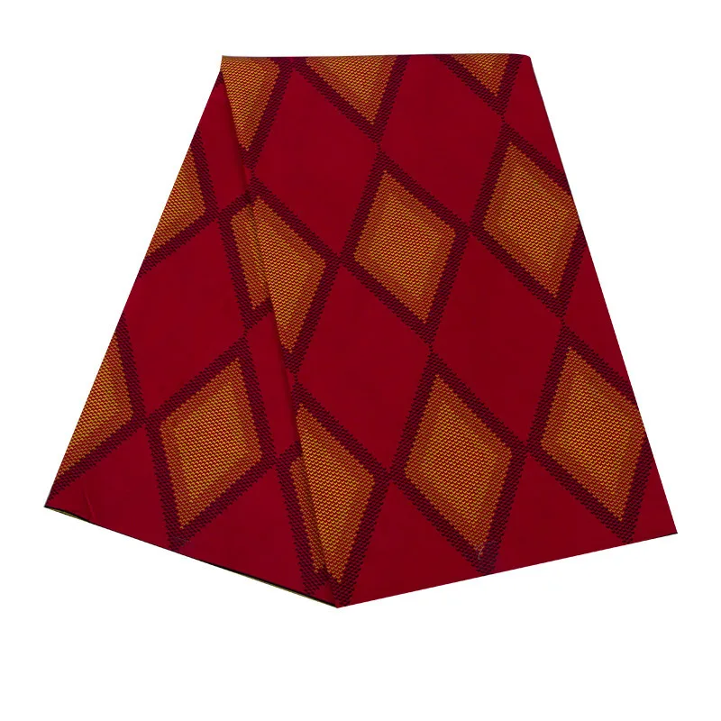 Красная Алмазная набивная африканская Анкара настоящая вощеная ткань для женского платья высокое качество нигерийская голландская настоящая восковая ткань