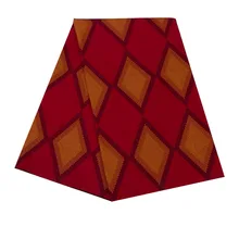 Красная Алмазная набивная африканская Анкара настоящая вощеная ткань для женского платья высокое качество нигерийская голландская настоящая восковая ткань