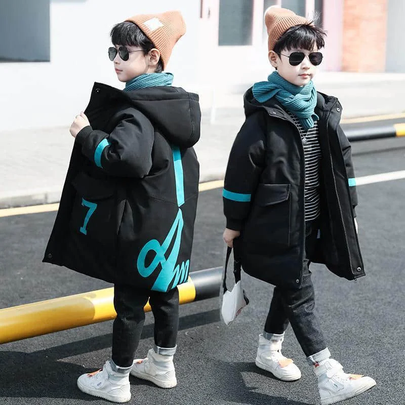 

Children's clothing boys' winter clothing padded coat thick new style children's western style long cotton coat big childr
