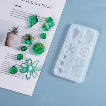 

1Pcs Jewelry Making Tools Earrings Pendants Casting Silicone Mould Crystal Epoxy Resin Mold DIY Crafts