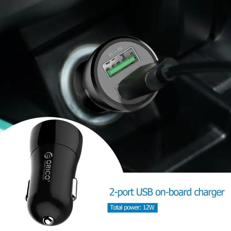 ORICO UPQ-2U USB Автомобильное зарядное устройство 12 Вт Быстрая зарядка для iPhone 11 Pro XS Max X Двойной USB порт Автомобильный Адаптер зарядного устройства для телефона для samsung S9