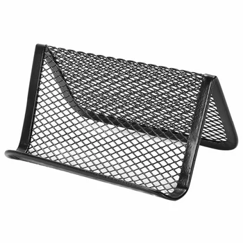 

1pc Card Holder Shelf Business Cards Display Stand Office Bar Metal Wire Mesh Korean Style Card Desk Organizer Phone Stand Case
