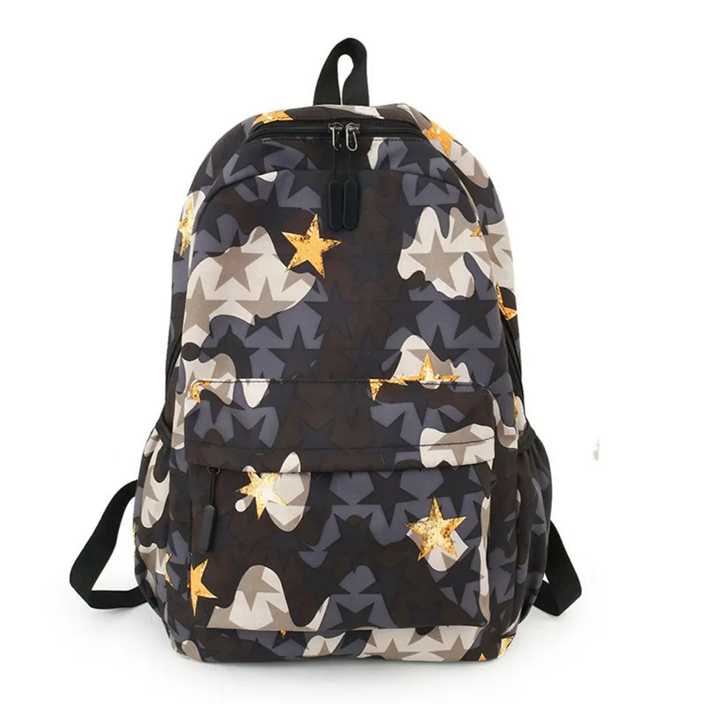 Fashion Men Backpack Cool School Bags For Teenager Boys Camouflage Text