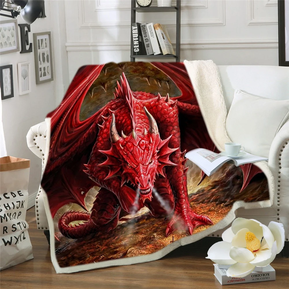 

3D Dinosaur Sofa Throw Blanket Cartoon Jurassic Park Dinosaur Blanket for Kids Single Size Bed Linens Microfiber Fabic Blanket