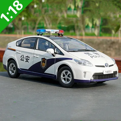 Высокое качество 1:18 TOYOTA PRIUS сплав модели, имитация литых металлических моделей автомобилей, расширенная Коллекция украшения - Цвет: Prius police car