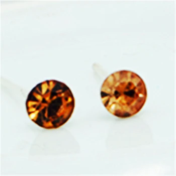 

S925 Sterling Silver Woman Stud Earrings Classic Boutique Jewelry Round Inlaid Zircon Temperament Female Earrings