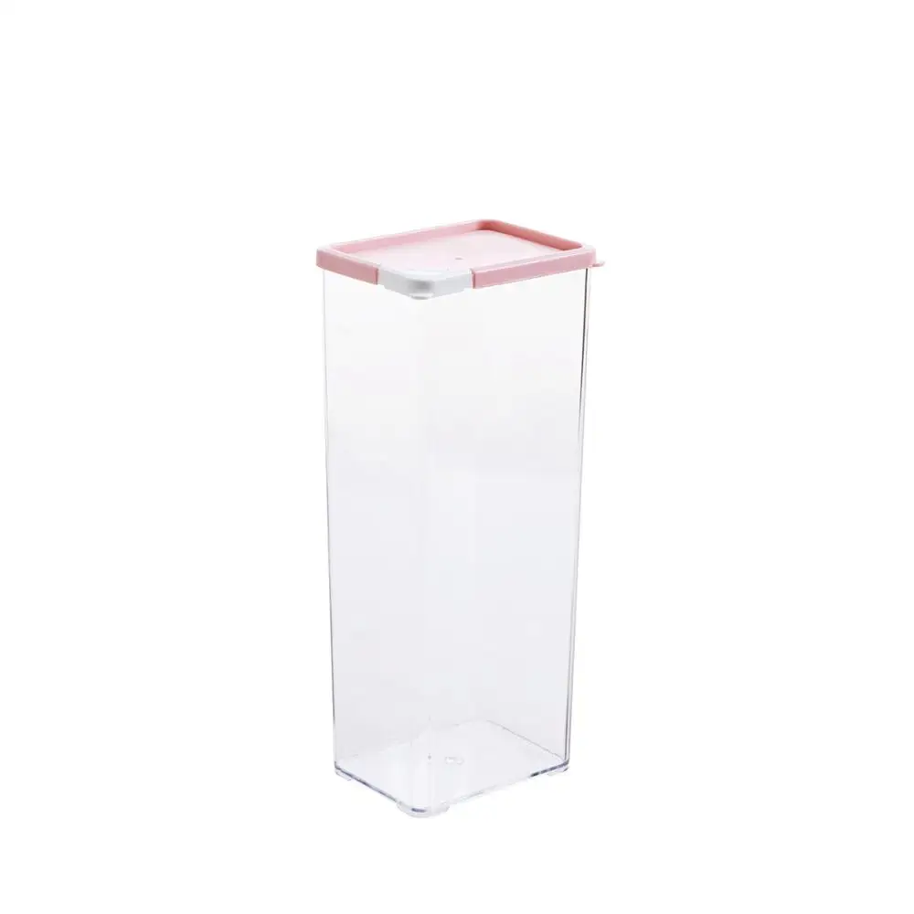Большая прозрачная коробка для хранения лапши спагетти рис бобы контейнер для сухой еды палочки для еды Столовые приборы, для кухни ящик-органайзер для хранения 1620 мл - Цвет: Розовый