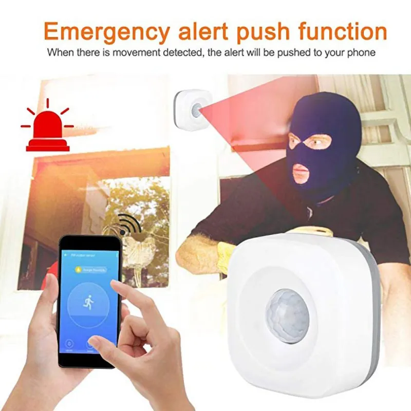 

WIFI PIR Motion Sensor Wireless Passive Infrared Detector Security Burglar Alarm Sensor Tuya APP Control Smart Home