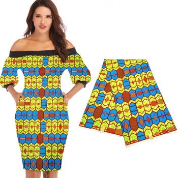 

Polyester African wax print fabric,Ankara fabrics Batik wax kitenge fabric 6 yards LBLD-210