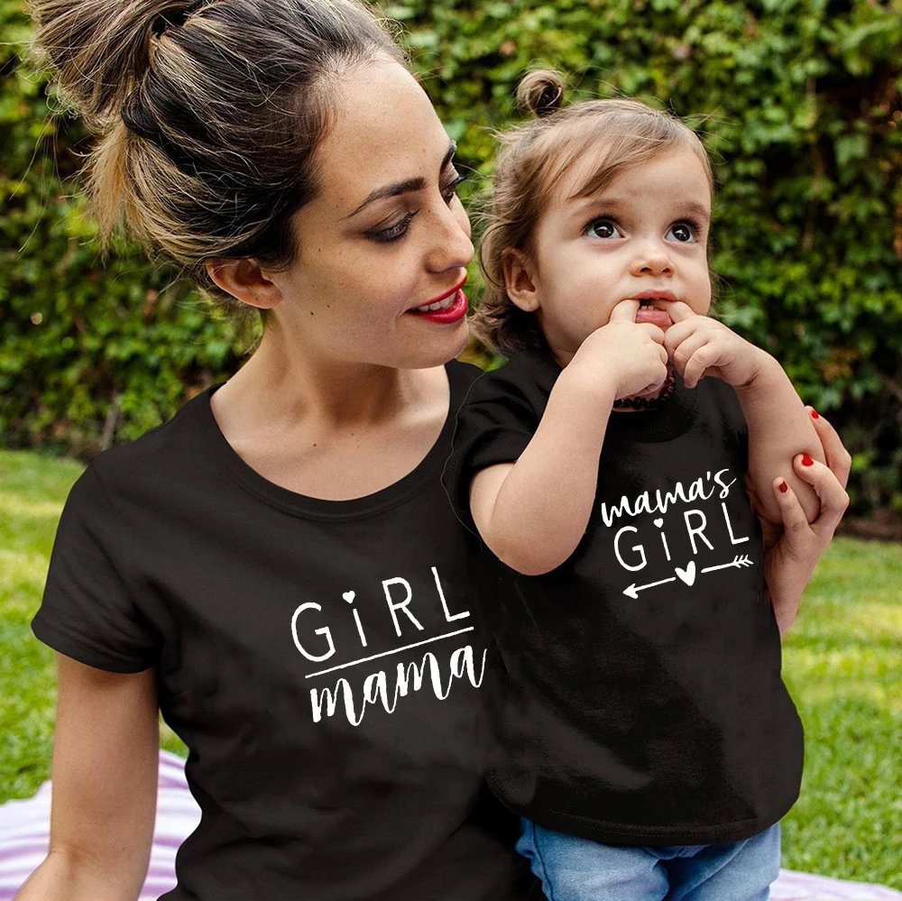 Family Matching Shirts Girl Mom Mommy Daughter Mamas Me And Summer Casual 1pcs