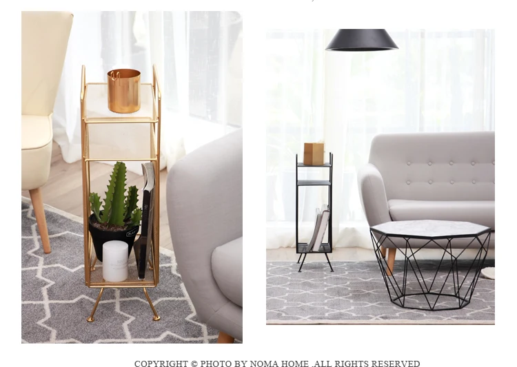 Современная модная дизайнерская металлическая Золотая розовая Роскошная многослойная стальная проволочная стойка для журналов, органайзер для хранения книг