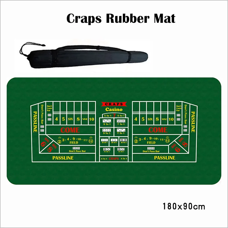 1.8M Craps Mat Rubber Table Cloth Dice Game Gift Casino layout Carry bag is free