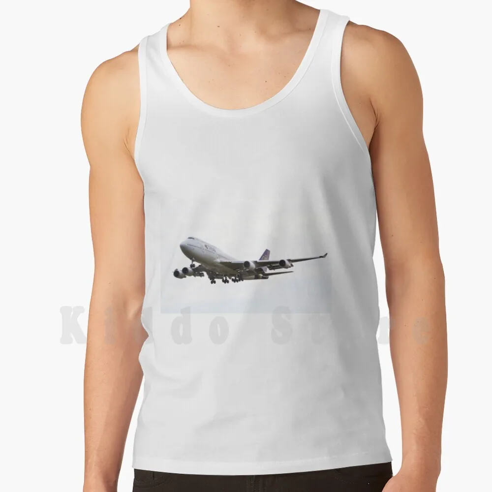 Canottiere Thai Spo2 Boeing 747 Canottiera 100% Cotone Thai Tra Le Vie Aeree Boeing 747 Thai 747 Thai Tra Le Compagnie Aeree 747