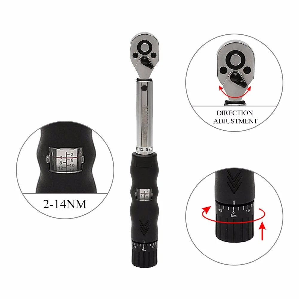 Велосипедный динамометрический ключ для велосипеда DRILLPRO 1/4 дюймовый