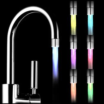 

7 Color Changing Kitchen LED Luminous Faucet Creative Novelty Shower Tap Nozzle Head Faucet Accessories Water Sprayer LED Head