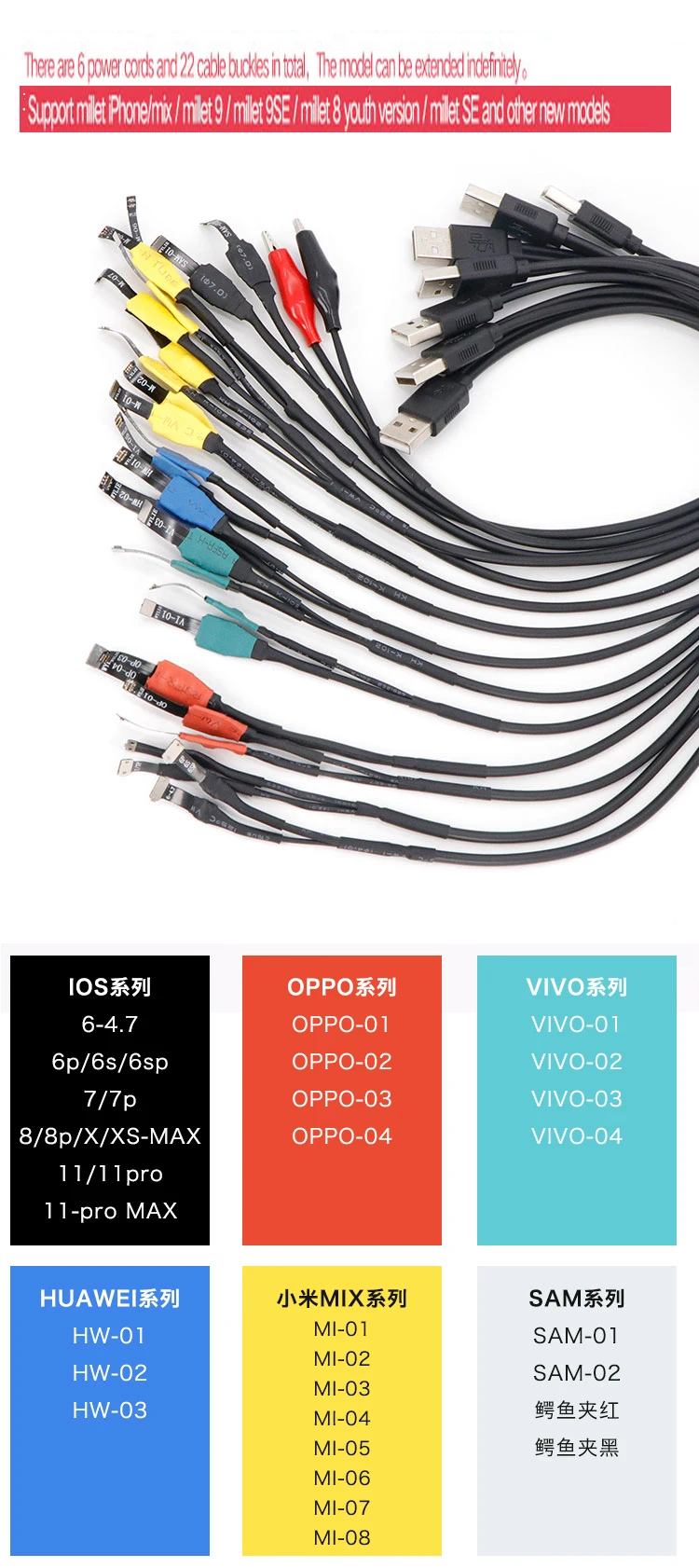 WYLIE 26 в 1 DC источник питания ток загрузки Тестовый Кабель для IPhone6 до 11 pro max Android телефоны DC источник питания ремонтная линия