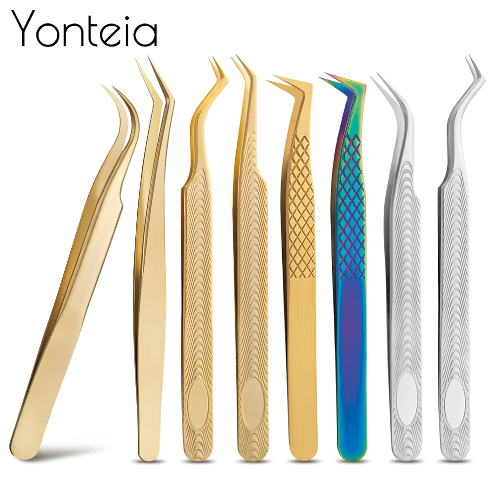 Stainless Steel Eyelashes Tweezers Professional For Lashes Extension
