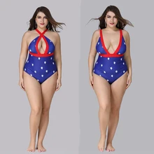 В Горошек Купальник большого размера женский Цельный купальник женский плюс размер утолщение большая грудь пляжный купальник купальный костюм