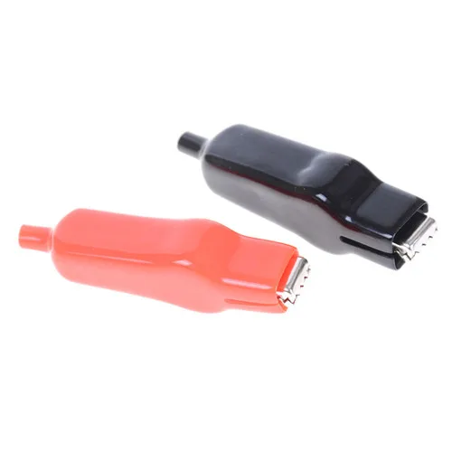 2PCS DIY Test Leads Alligator Double-Ended Crocodile Clips For Charging Connecting 20A Sheathed Alligator Clips