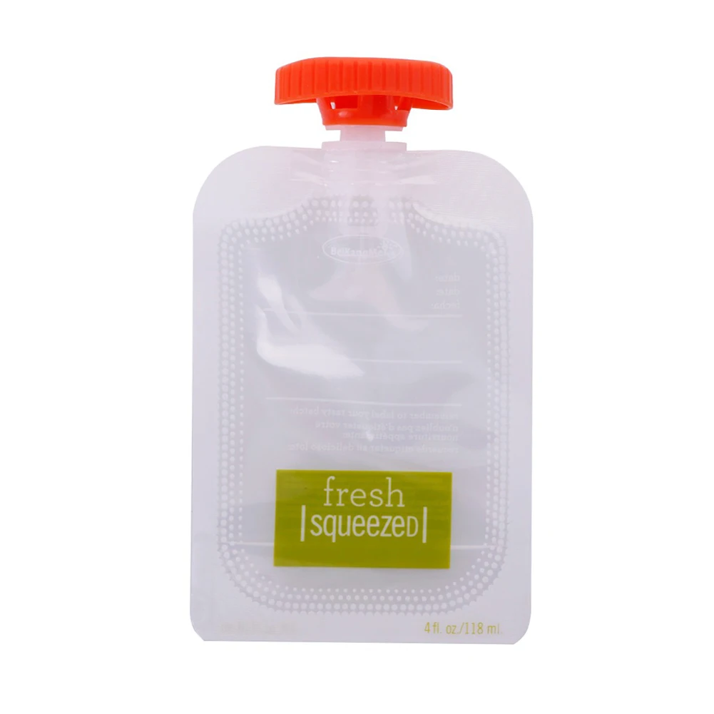 Baby Food Storage Containers Food Pouch 10pcs Puree Squeeze Feeding Baby Food Storage Bag Disposable Newborn Accessories Fruit Juice Small Non-toxic Portable Container