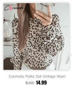 Conmoto, белая сексуальная пляжная летняя блузка в горошек, Женская Повседневная прозрачная блузка, рубашки, женские блузки