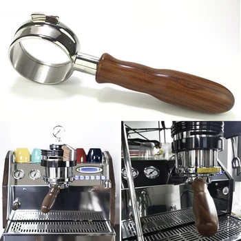 

58mm Coffee Bottomless Portafilter For La Marzocco E61 Wood Handle Replacement Kitchen Dinning Bar Accessories
