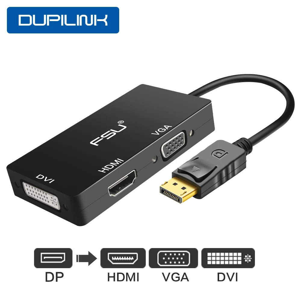 Переходник для порта дисплея DP HDMI DVI VGA 1080P кабель конвертер ПК ноутбука проектора