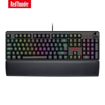 

RedThunder K55 Wired Mechanical Gaming Keyboard, Soft Leather Wrist-rest, Fast Red Switches, Chroma RGB Lighting,104 Keys-layout