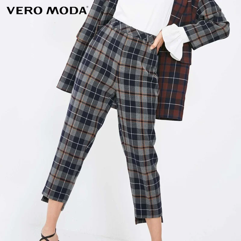 Женские длинные брюки в клетку Vero Moda зимние 31916J514 | Женская одежда