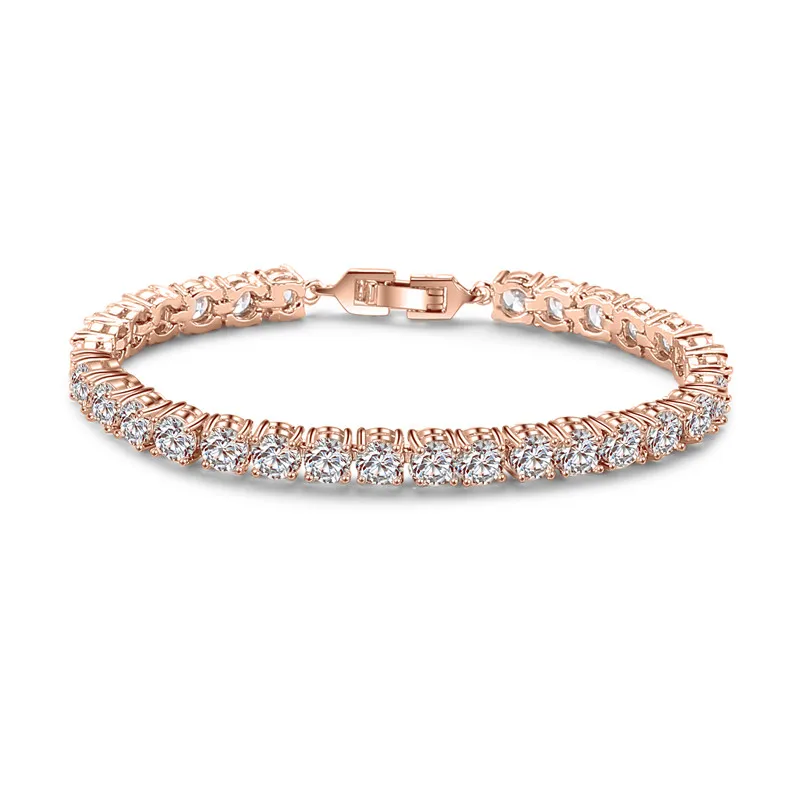 Теннисный браслет и браслеты из Кубического циркония для женщин, Новые Модные женские ювелирные изделия, Браслеты Mujer CBP50K - Окраска металла: Gold 5mm