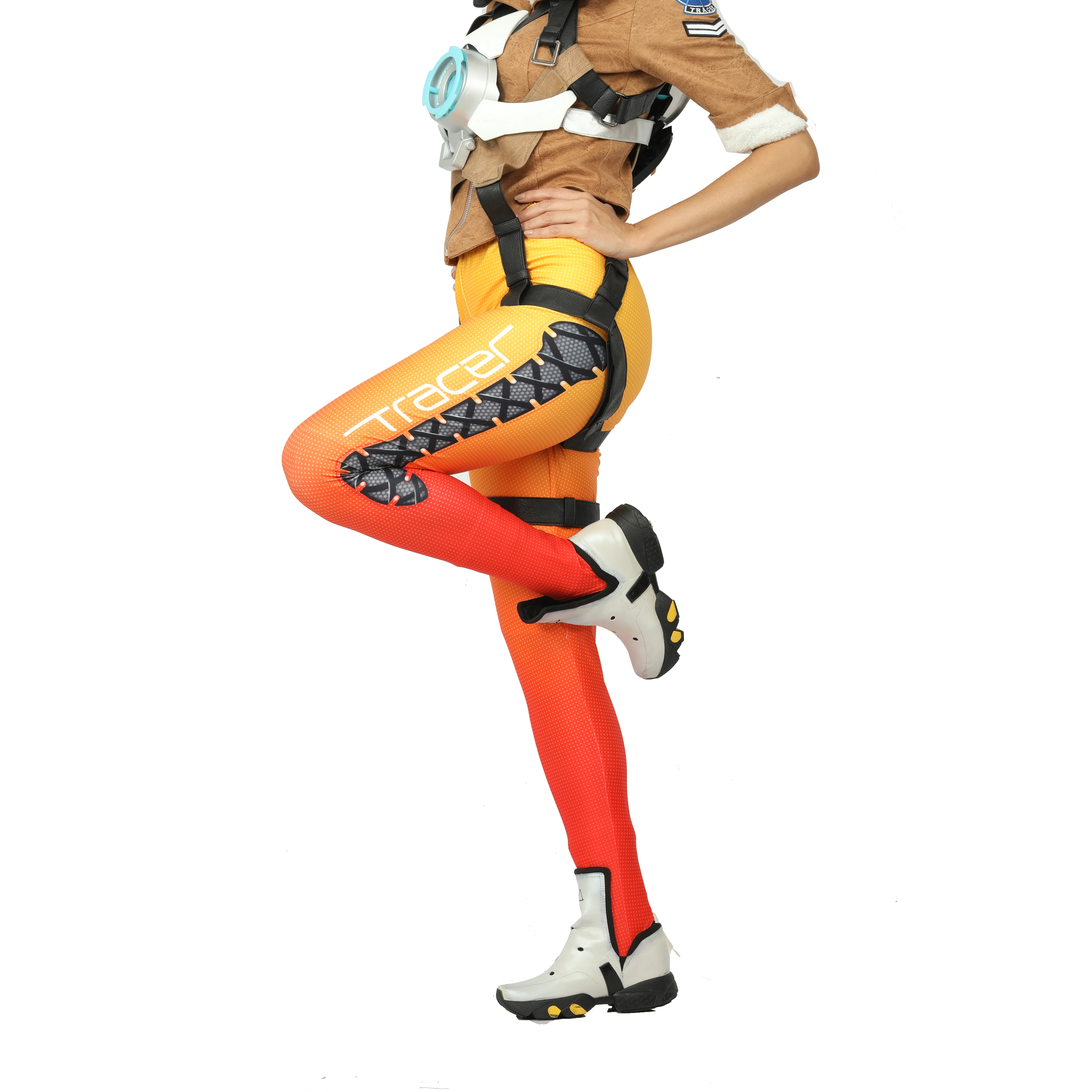 COSTHEME Overwatch Tracer Pants, Официальный лицензированный, женские костюмы для косплея Lena Oxton