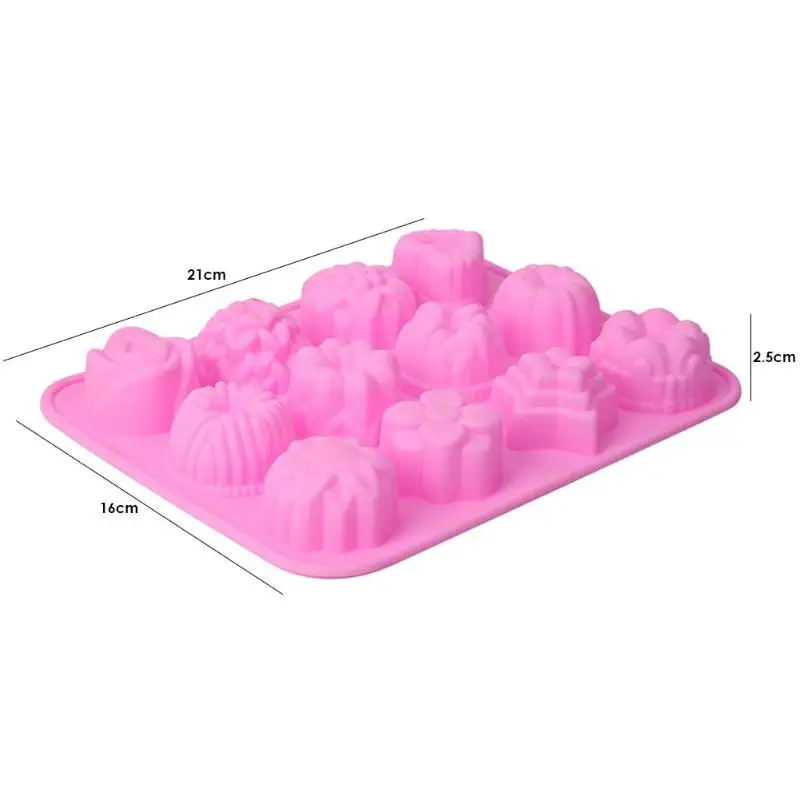 12 Shapes Silicone Mooncake Mold Handmade Non-Toxic Easy Demoulding Clean Durable Safe Soap Mold Non-Stick Cake Baking Tools