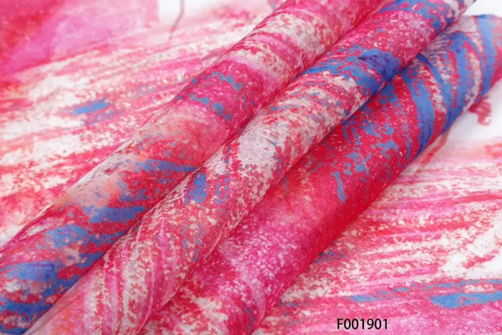 

Silk Linen Fabric Digital Printed Ink Painting for Dress Cheongsam