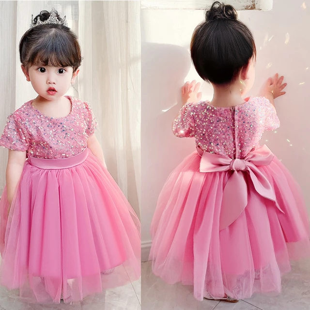 Vestido De Cumpleaños Para Niña, Vestido De Fiesta Sin Mangas De Tul,  Princesa Para Vestido De Madre Y Bebé, Color Rosa - Vestidos De Flores Para  Niñas - AliExpress