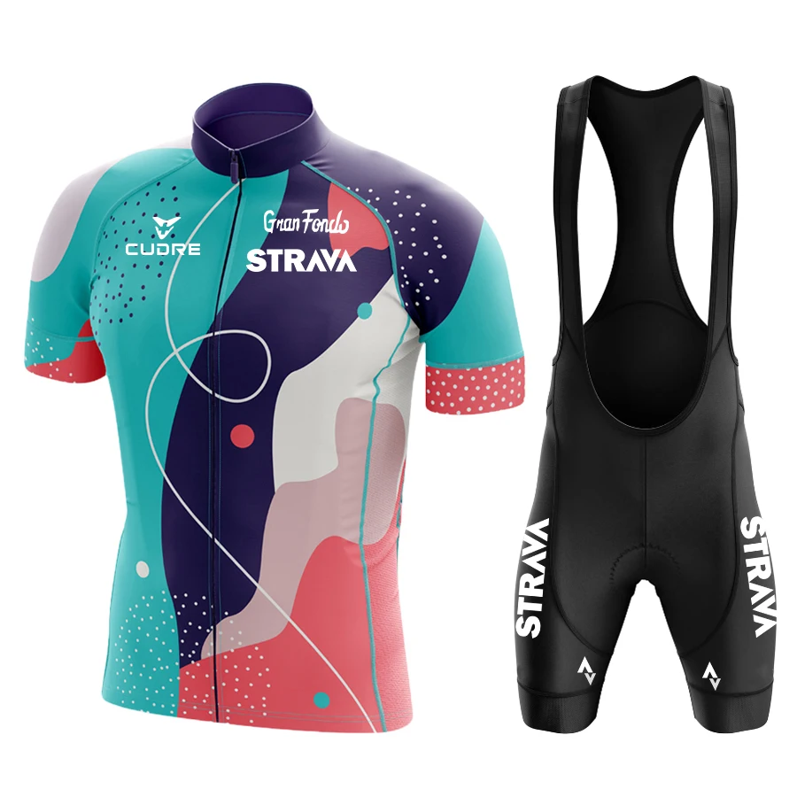 STRAVA Women's Cycling Jersey Set 2022 Woman Short Sleeve Bicycle Team MTB Sweatshirt Suit Breathable Bike Uniform | Спорт и