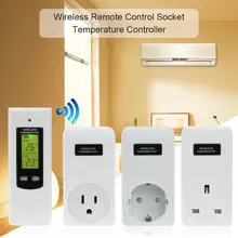 Умная розетка Цифровая беспроводная Wifi розетка контроль температуры розетка ЖК-дисплей с пультом дистанционного управления настенная электрическая розетка