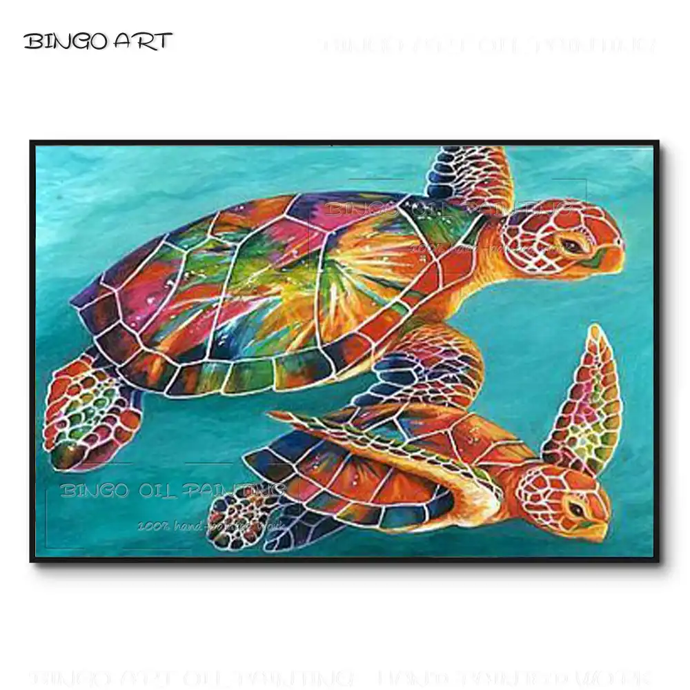 Pintura al óleo profesional de tortuga Animal pintada a mano, pintura al  óleo de animales de alta calidad, colores variados, pintura al óleo de  tortuga Animal marino moderno|Pintura y caligrafía| - AliExpress