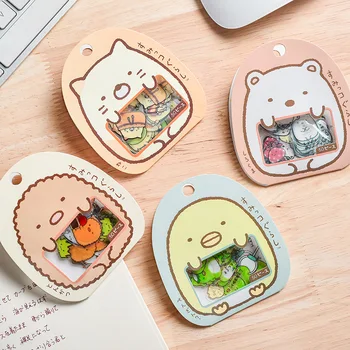 

50 Pcs/Bag DIY Cute Cartoon Kawaii PVC Stationery Stickers Lovely Cat Bear Sticker for Diary Decoration Note Sticker Flakes