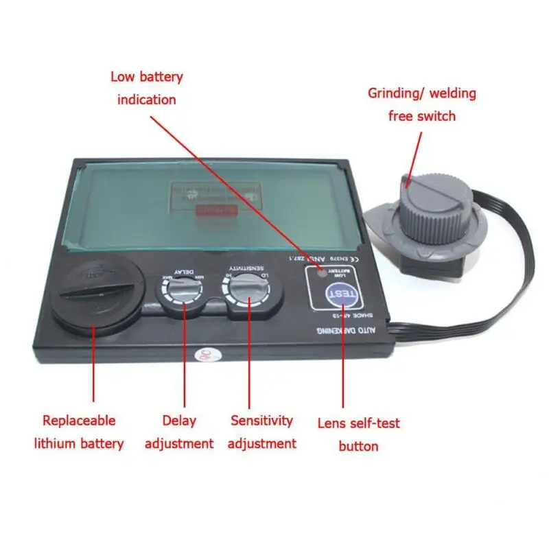 DIN9~DIN13 LCD Screen Solar Car Darkening Mask Goggles Lens For Welding Helmet